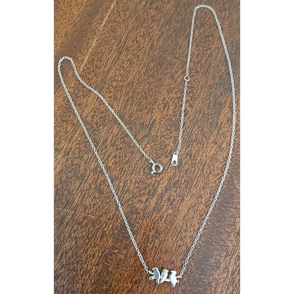 925 Silver Three Birds Pendant Necklace 16" - Picture 4 of 7